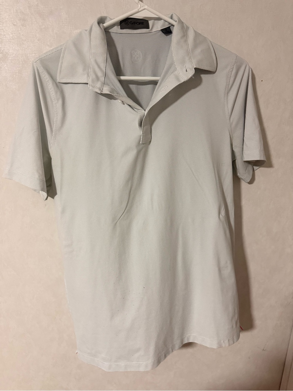 G/FORE Men's Pale Gray Short Sleeve Polo